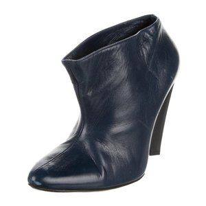 Blue Balenciaga Leather Ankle Boots Booties Size 6.5 (fits size 6)